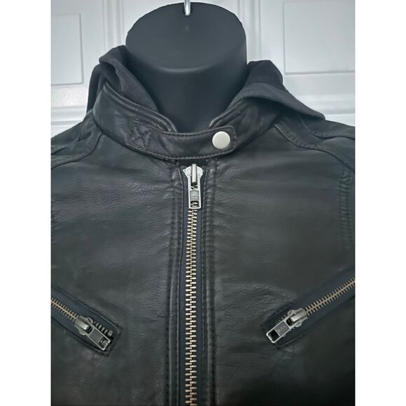 NWOT Free People We The Free Women's Black Vegan Leather Biker Moto Jacket Small - Picture 4 of 12
